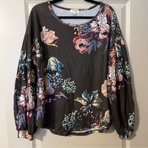 Umgee Olive Green Floral Top